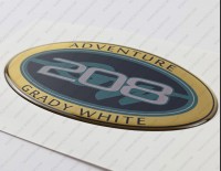 Grady White 208 Adventure Raised Domed 3D Decal 5" x 2.7" 1pcs.